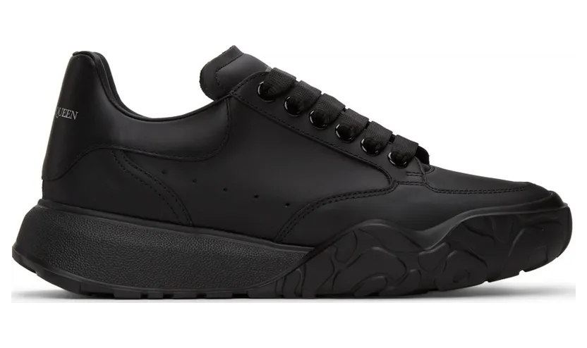 Alexander McQueen Black Court Trainer (634619WIA98)