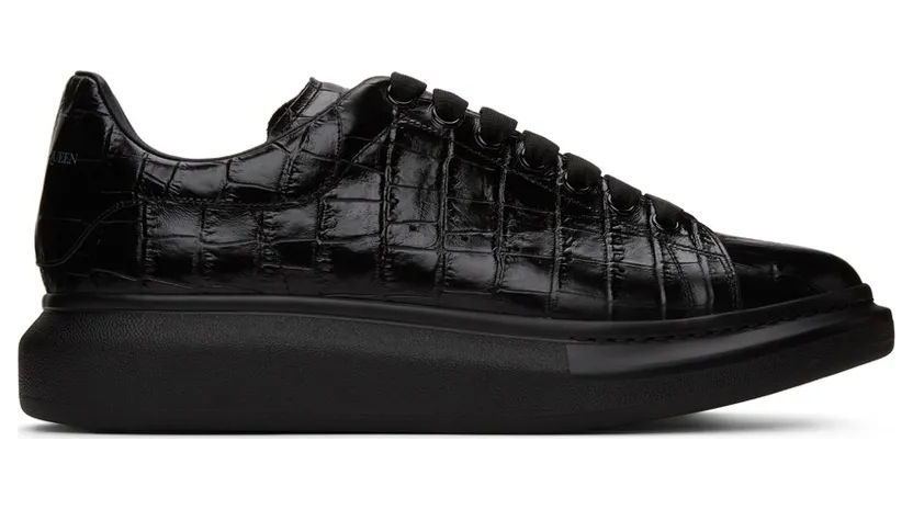 Alexander McQueen Black Croc Oversized (553680WIAY0)