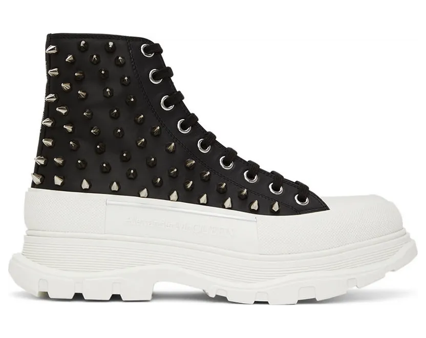 Alexander McQueen Black Leather Tread Slick (705809WHZ63)