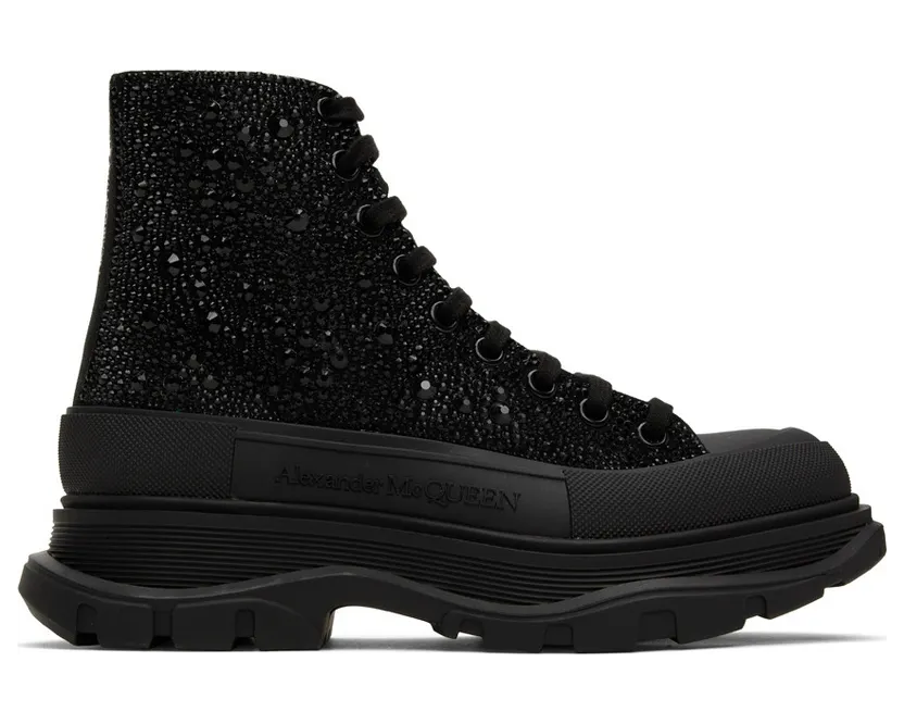Alexander McQueen Black Stud High-Top (688538WHCEJ)