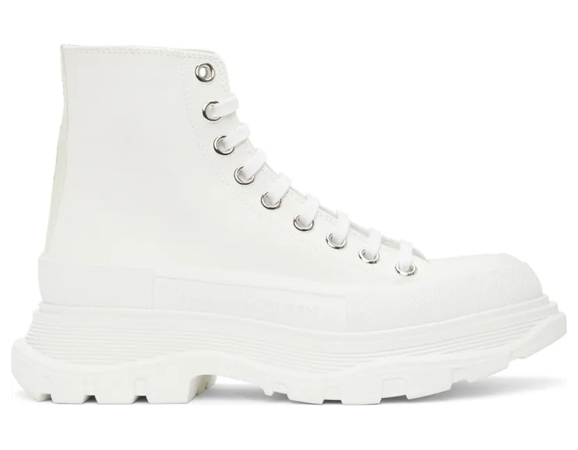 Alexander McQueen Black Tread Slick Platform High Sneakers (611706W4L32*)