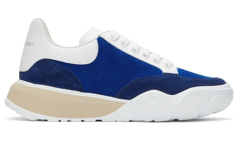 Alexander McQueen Blue Suede Court Trainer 4417 ELEC.B (634618WHWJ9)