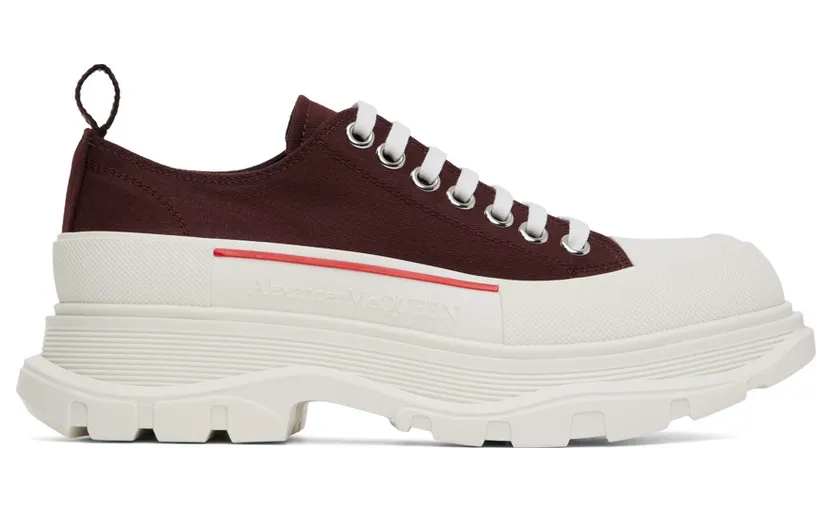 Alexander McQueen Burgundy Tread Slick Low (705660W4V31)