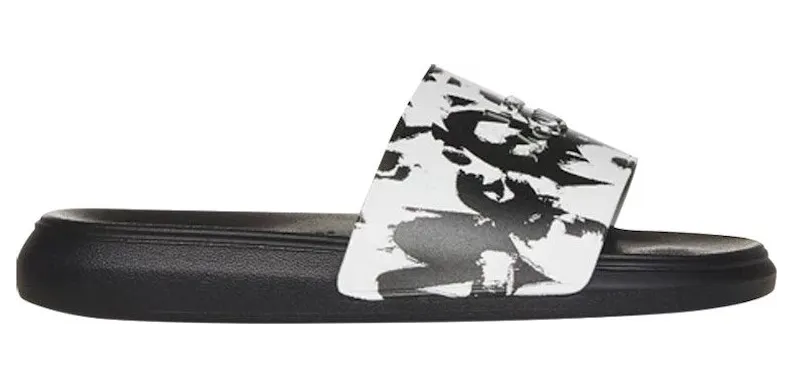 Alexander McQueen Graffiti Pool Slide Black White (705089W4QS89061)