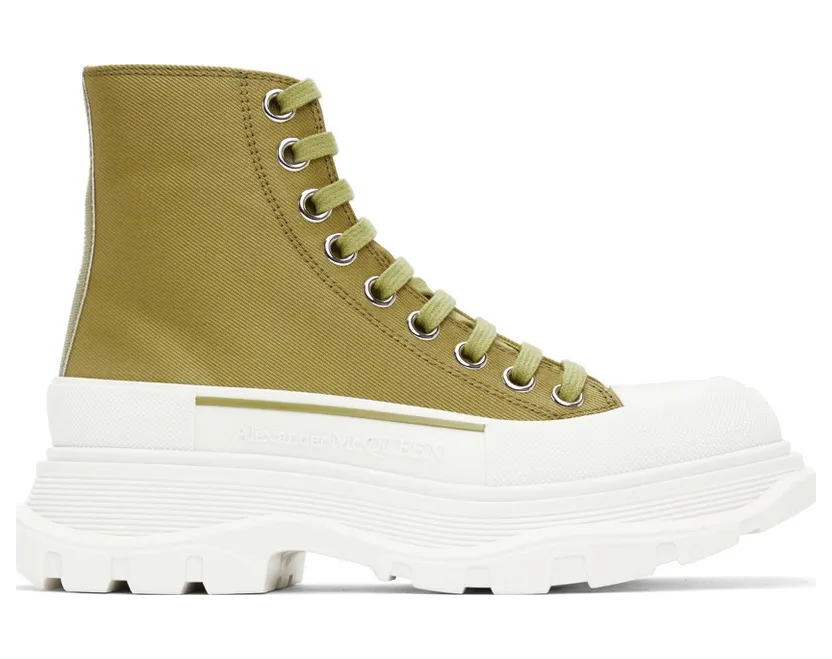 Alexander McQueen Green Tread Slick High (697080W4U31)