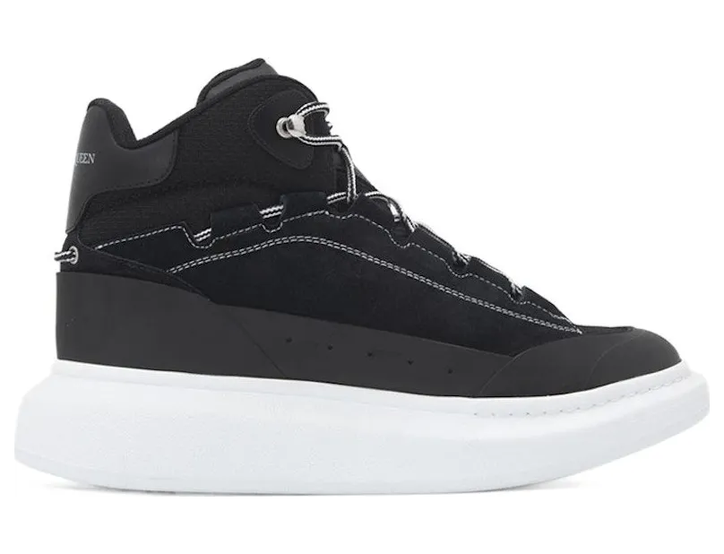 Alexander McQueen High Top Skate Sneaker Black White (682498WIBN71070)