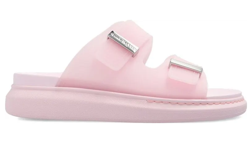 Alexander McQueen Hybrid Buckled Rubber Sandals Pink (658063W4TM15820)