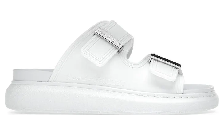Alexander McQueen Hybrid Buckled Rubber Sandals White (658063W4Q519359)