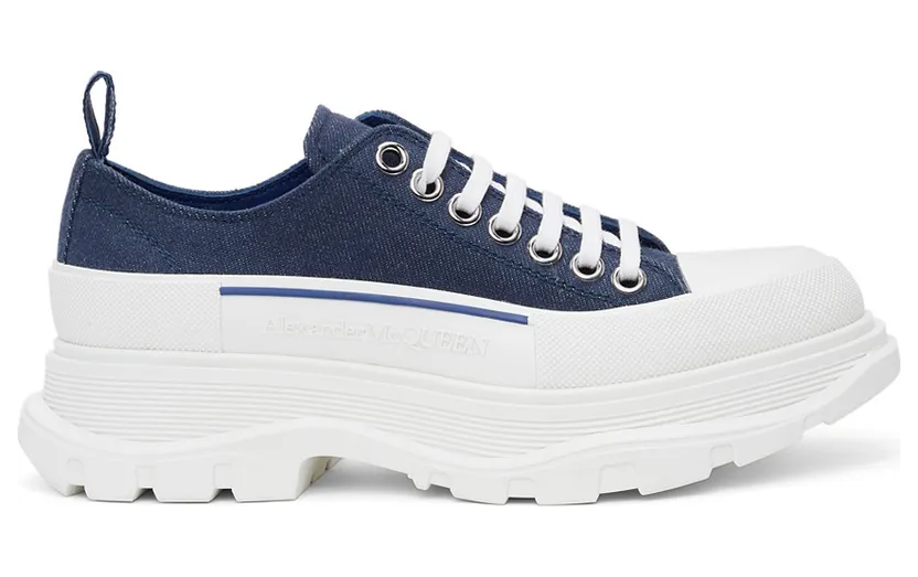 Alexander McQueen Indigo Denim Tread Slick (604257W4PD1)