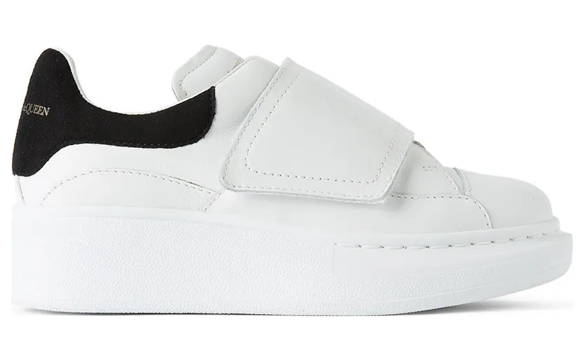 Alexander McQueen Kids White & Black Suede Tab Velcro Oversized (587693 WHX12)