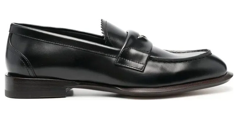 Alexander McQueen Leather Coin-Embellished Penny Loafer Black (705086WHSWJ1530)