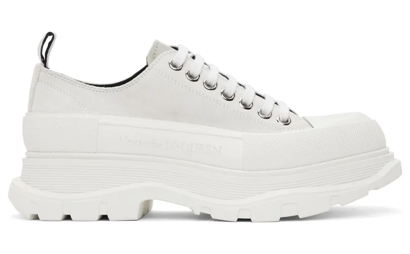 Alexander McQueen Off-White Suede Tread Slick Platform Sneakers (627225WHBGN)