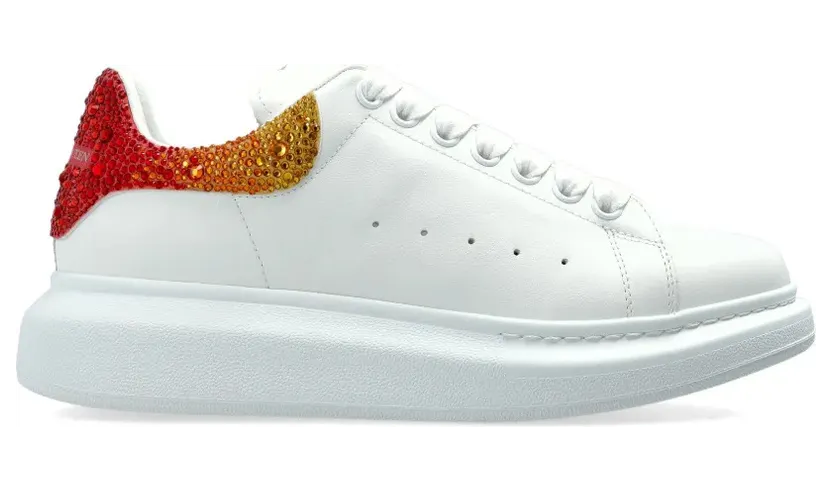 Alexander McQueen Oversized leren verfraaid with kristallen – White (666407WIAIF)