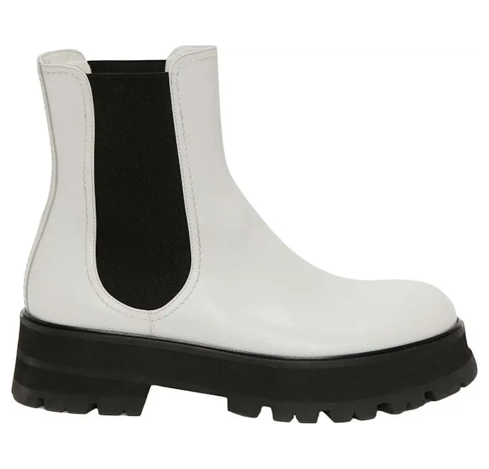 Alexander McQueen Rave Chelsea Boot White Black (700077WIC629360)