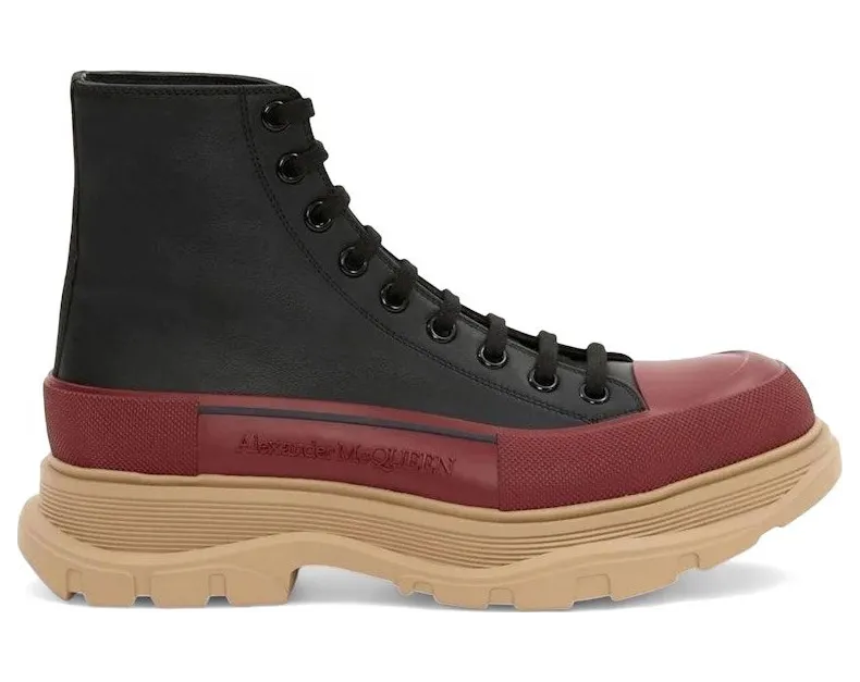 Alexander McQueen Tread Slick Boot Black Red Beige (705661 WHZ6H 1541)