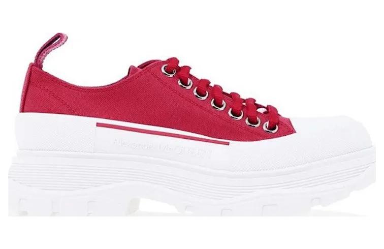 Alexander McQueen Tread Slick Low Lace Up Red White (697072W4U315542)