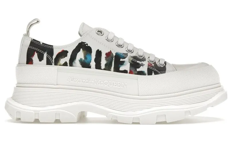 Alexander McQueen Tread Slick Low Lace Up White Grafitti (711108WIATC9583)