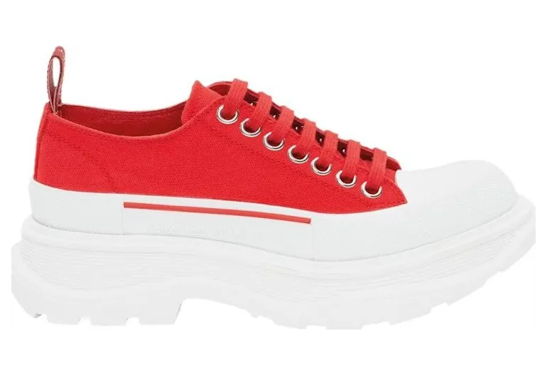 Alexander McQueen Tread Slick Low Lace Up White Red (604257W4L516487)