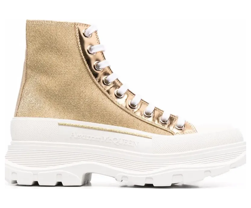 Alexander McQueen Tread Slick verfraaid with glitter – Gold (685699W4SG1)