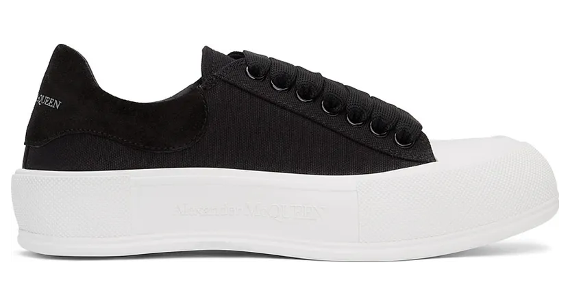 Alexander McQueen White & Blue Deck Plimsoll (654594W4MV7)