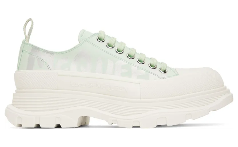 Alexander McQueen White Graffiti Tread Slick Low-Top (711108WIAT6)