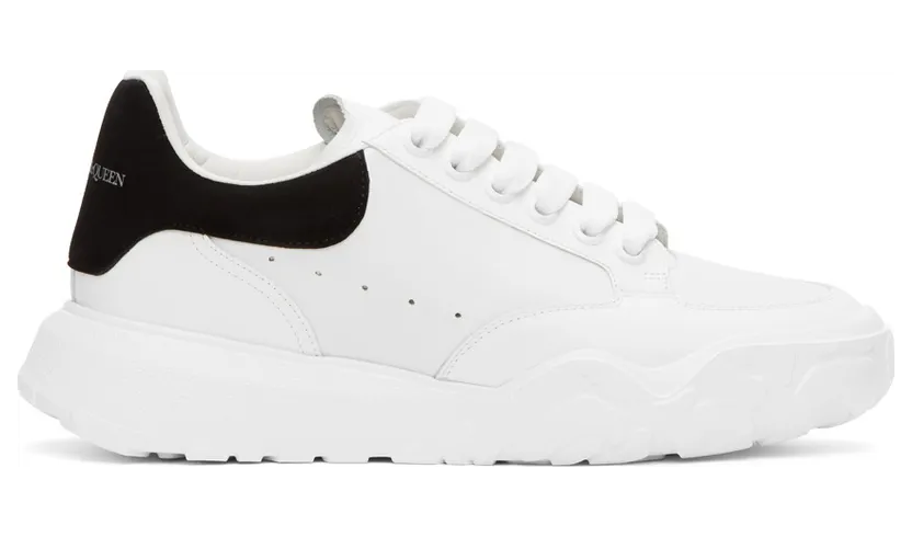 Alexander McQueen White Leather Court Sneakers (634619WHZ96)
