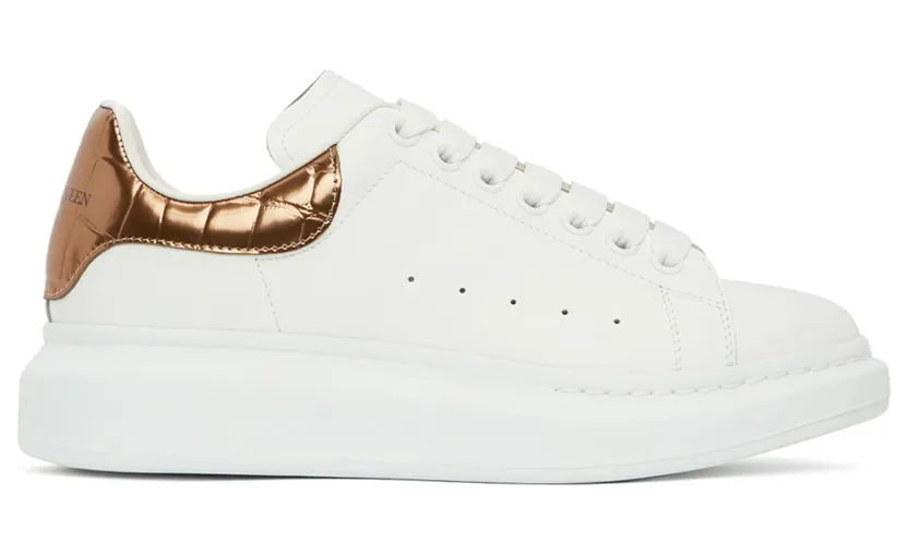 Alexander McQueen White & Silver Croc Oversized (625162WHYBQ)