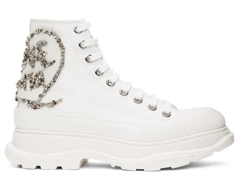 Alexander McQueen White Tread Slick High 9423 WH/OFWH (711112W4TGB)