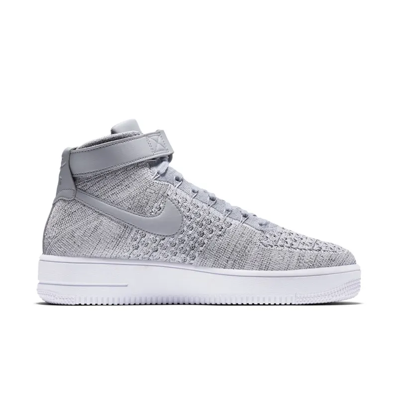 Nike Af1 Ultra Flyknit Mid Wolf Grey / Wolf Grey-White Wolf Grey/Wolf Grey-White (817420-003)