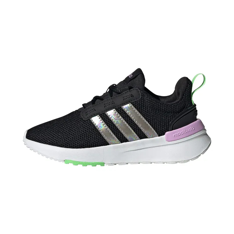 Adidas Racer TR21K Mesh Lace up Running Shoes GS “Core Black / Core Black / Beam Green” (HQ6387)