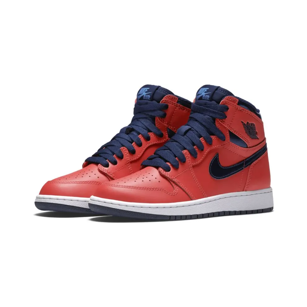 Jordan 1 Retro David Letterman (GS) Light Crimson/Midnight Navy-University Blue-White (575441-606)
