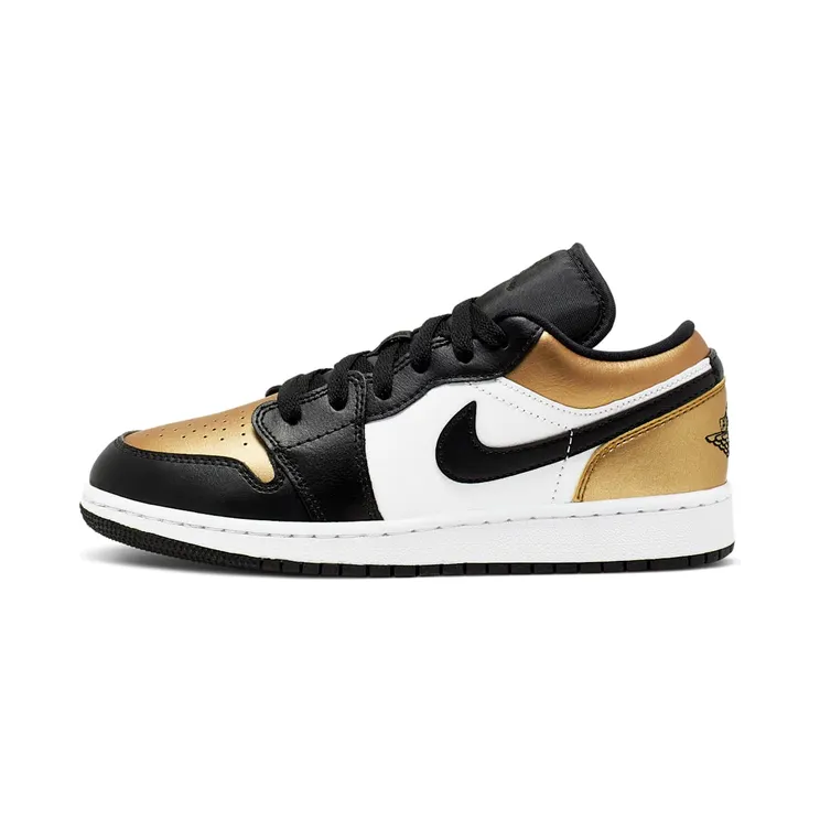 Air Jordan 1 Low’Gold Toe’ GS Metallic Gold/Black/White (CQ9487-700)