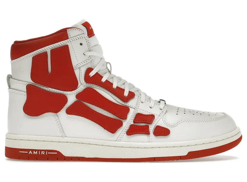 AMIRI Skel Panelled High Top White Red (MFS002-124)