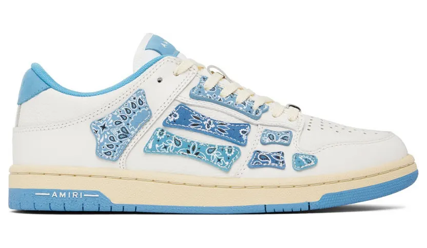 AMIRI White & Blue Bandana Skel Sneakers (PF22MFS006-123)