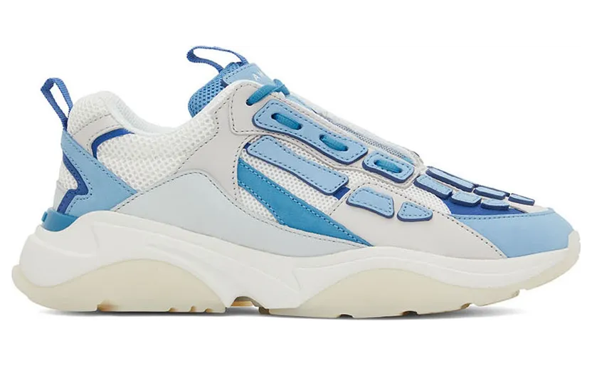 AMIRI White & Blue Bone Runner Low-Top Sneakers (PF22MFS001-878)