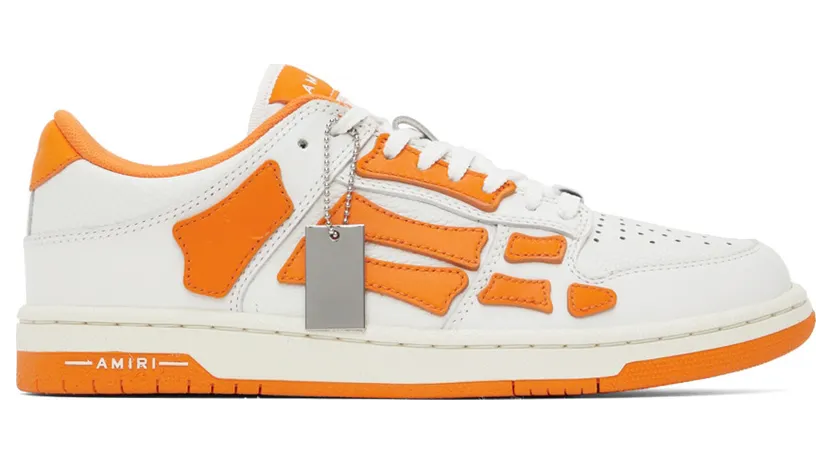AMIRI White & Orange Skel Top Low Sneakers (PF22MFS003-178)