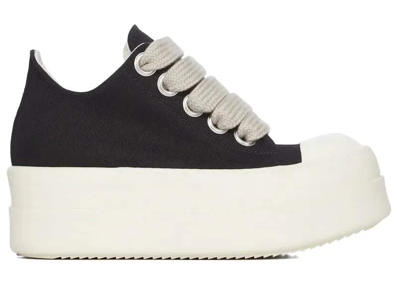 Rick Owens DRKSHDW Temple Mega Bumper Jumbolace Low Sneaks Black Milk (DU01F4851-DOW2-911)