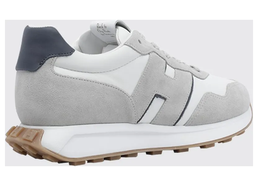 Hogan H601 Smooth and Suede Leather Trainers with Serrated Sole Grey (HXM6010EH41UXB0FDA) (2)