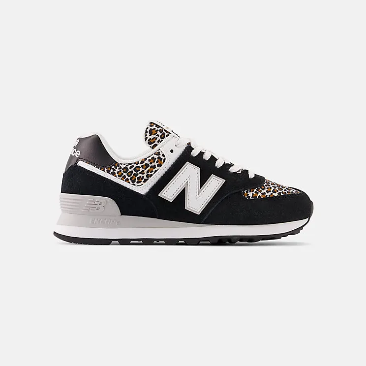 New Balance 574 Black Beige Leopard Print (WL574BI2)