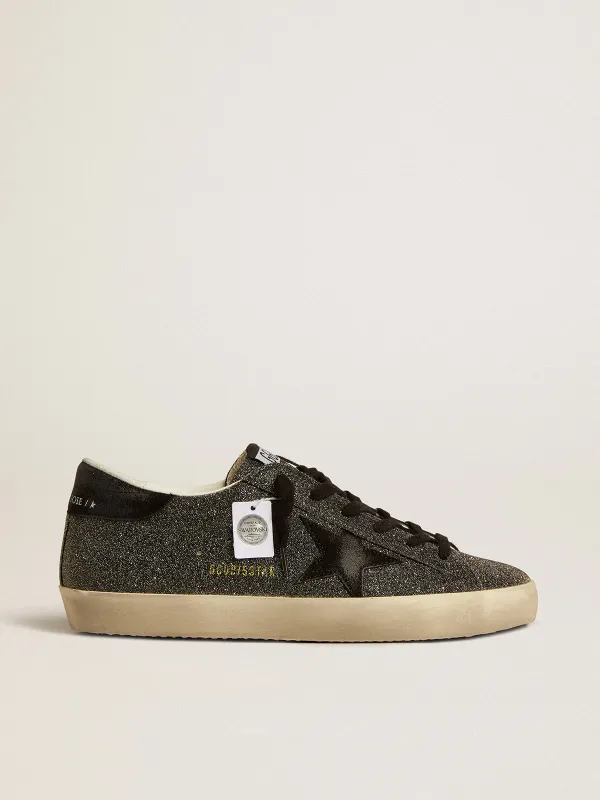 Golden Goose Women’S Super-Star In Black Swarovski Crystals With Black Suede Star (GWF00101.F005170.90100)