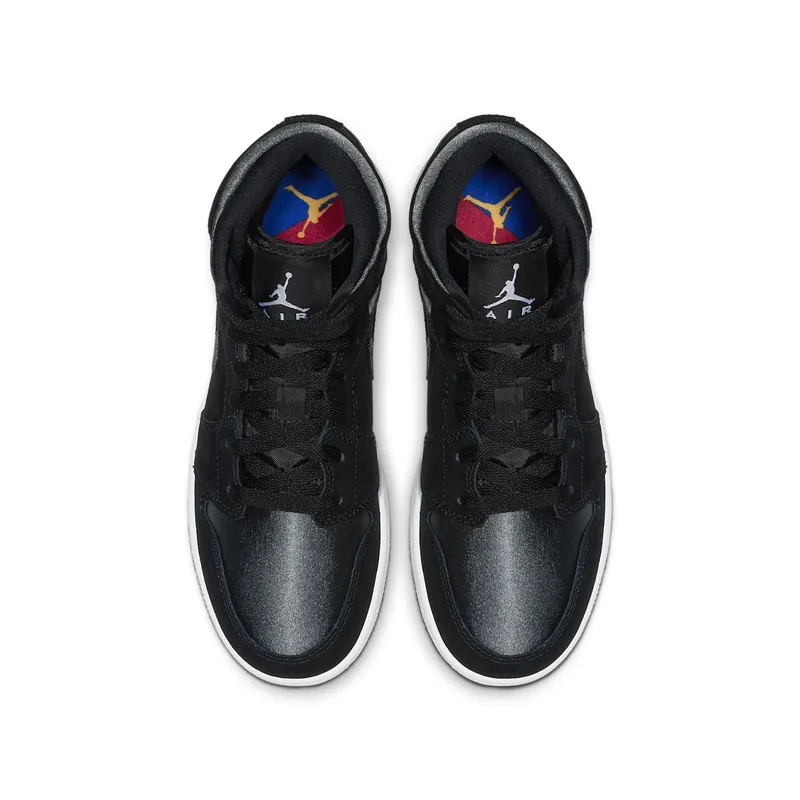 Jordan 1 Mid White Black Grey (GS) Black/Grey (BQ6931-012)