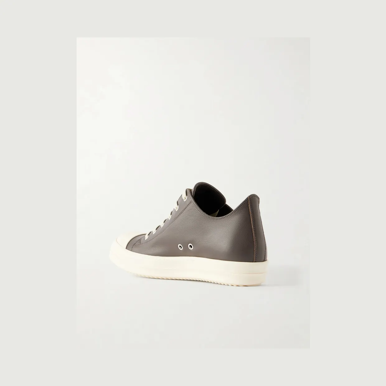 Rick Owens Ramones Leather and Rubber Sneakers Dark brown (RU02F4891) (4)