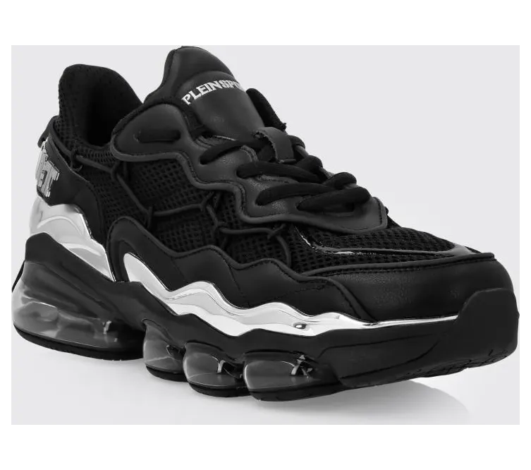 Plein Sport Mesh And Leather Sneakers Black (PAESUSC0746STE003N0202)