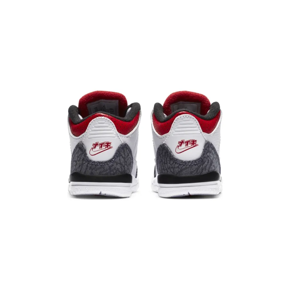 Jordan 3 Retro SE-T Fire Red Denim (TD) White/Fire Red-Black (DB4170-100)