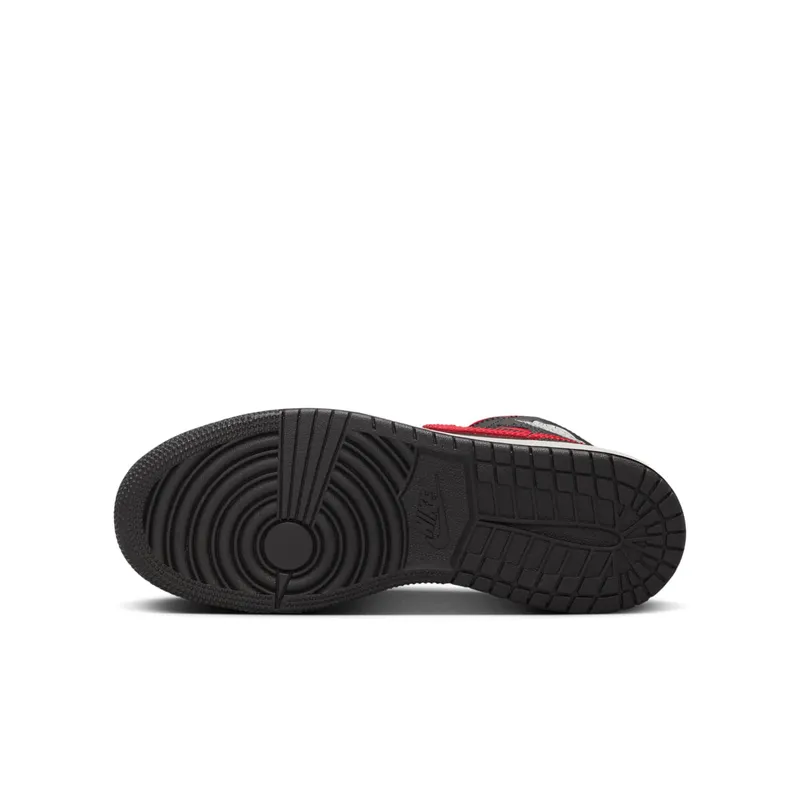 Jordan 1 Mid GS “Black Summit White Varsity Red” (DQ8423-067)