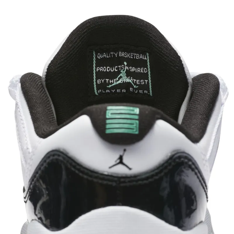 Jordan 11 Retro Low Iridescent (PS) White/Black-Emerald Rise (505835-145)