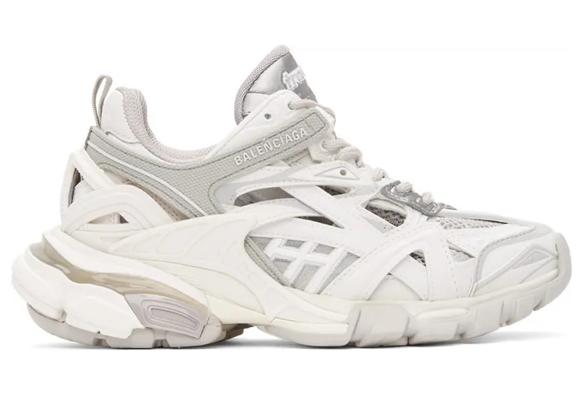 Balenciaga White & Grey Track 2.0 Sneakers (568615 W3AE1)
