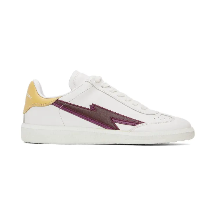 Isabel Marant White & Burgundy Bryce Sneakers (22PBK0029-22P075S)
