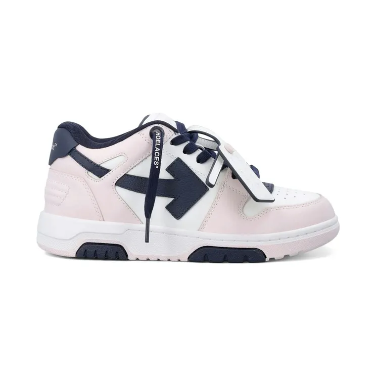 OFF-WHITE Out Of Office OOO Low Tops White Pink Dark Blue (OWIA259S26LEA0033049)