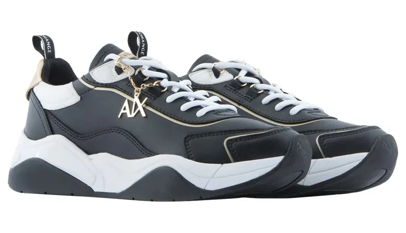 Armani Exchange Armani sneaker Black / Optical White / Gold (XDX104XV580S03836M)
